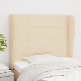 Headboard with cream fabric ears 103x23x118/128 cm by vidaXL, Headboards and footboards - Ref: Foro24-3117951, Price: 80,99 €...