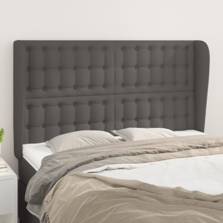 Headboard with gray synthetic leather ears 147x23x118/128cm by vidaXL, Headboards and footboards - Ref: Foro24-3118050, Price...