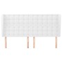 Headboard with ears white synthetic leather 203x23x118/128 cm by vidaXL, Headboards and footboards - Ref: Foro24-3118065, Pri...