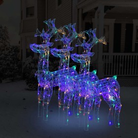 Acrylic Christmas reindeer ornament 3 units 60x16x100 cm by vidaXL, Christmas lights - Ref: Foro24-3154340, Price: 165,99 €, ...