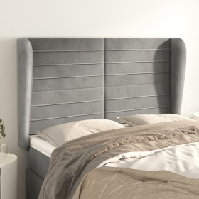 Cabecero con orejas de terciopelo gris claro 147x23x118/128 cm de vidaXL, Cabeceros y pies de cama - Ref: Foro24-3118144, Pre...