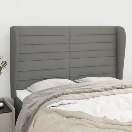 Headboard with dark gray fabric ears 147x23x118/128 cm by vidaXL, Headboards and footboards - Ref: Foro24-3118095, Price: 124...