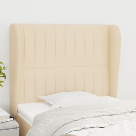 Headboard with cream fabric ears 93x23x118/128 cm by vidaXL, Headboards and footboards - Ref: Foro24-3118181, Price: 77,99 €,...