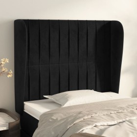 Cabecero con orejas de terciopelo negro 83x23x118/128 cm de vidaXL, Cabeceros y pies de cama - Ref: Foro24-3118226, Precio: 7...