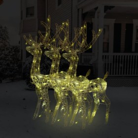 Acrylic Christmas reindeer decoration 3 units warm white 120 cm by vidaXL, Christmas lights - Ref: Foro24-3154343, Price: 241...