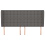 Headboard with ears gray synthetic leather 203x23x118/128 cm by vidaXL, Headboards and footboards - Ref: Foro24-3118068, Pric...