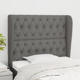 Headboard with dark gray fabric ears 93x23x118/128 cm by vidaXL, Headboards and footboards - Ref: Foro24-3118275, Price: 96,9...