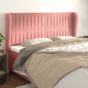 Headboard with pink velvet ears 203x23x118/128 cm by vidaXL, Headboards and footboards - Ref: Foro24-3118265, Price: 138,99 €...