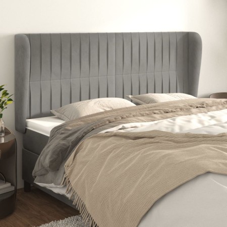 Headboard with light gray velvet ears 203x23x118/128 cm by vidaXL, Headboards and footboards - Ref: Foro24-3118260, Price: 12...