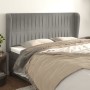 Cabecero con orejas de terciopelo gris claro 203x23x118/128 cm de vidaXL, Cabeceros y pies de cama - Ref: Foro24-3118260, Pre...