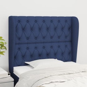 Cabecero con orejas de tela azul 93x23x118/128 cm de vidaXL, Cabeceros y pies de cama - Ref: Foro24-3118280, Precio: 96,56 €,...