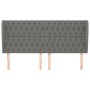 Headboard with dark gray fabric ears 203x23x118/128 cm by vidaXL, Headboards and footboards - Ref: Foro24-3118315, Price: 150...