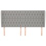 Headboard with light gray fabric ears 183x23x118/128 cm by vidaXL, Headboards and footboards - Ref: Foro24-3118306, Price: 16...