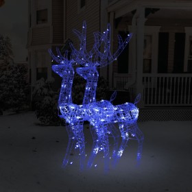 Acrylic Christmas reindeer decoration 2 units blue 120 cm by vidaXL, Christmas lights - Ref: Foro24-3154348, Price: 119,52 €,...