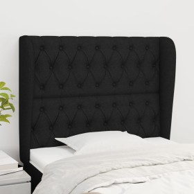 Cabecero con orejas de tela negro 93x23x118/128 cm de vidaXL, Cabeceros y pies de cama - Ref: Foro24-3118276, Precio: 96,56 €...