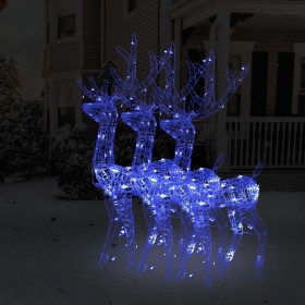 Acrylic Christmas reindeer ornament 3 pcs blue 120 cm by vidaXL, Christmas lights - Ref: Foro24-3154349, Price: 217,30 €, Dis...