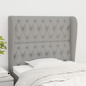 Headboard with light gray fabric ears 103x23x118/128 cm by vidaXL, Headboards and footboards - Ref: Foro24-3118282, Price: 95...