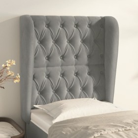 Headboard with light gray velvet ears 83x23x118/128 cm by vidaXL, Headboards and footboards - Ref: Foro24-3118322, Price: 93,...