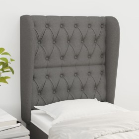 Headboard with dark gray fabric ears 83x23x118/128 cm by vidaXL, Headboards and footboards - Ref: Foro24-3118267, Price: 91,1...