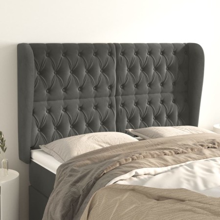 Headboard with dark gray velvet ears 147x23x118/128 cm by vidaXL, Headboards and footboards - Ref: Foro24-3118341, Price: 188...