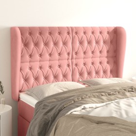 Headboard with pink velvet ears 163x23x118/128 cm by vidaXL, Headboards and footboards - Ref: Foro24-3118351, Price: 158,50 €...