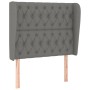 Headboard with dark gray fabric ears 103x23x118/128 cm by vidaXL, Headboards and footboards - Ref: Foro24-3118283, Price: 92,...