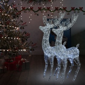 Renos de Navidad acrílico 250 LED 2 uds blanco frío 180 cm de vidaXL, Luces de Navidad - Ref: Foro24-3154357, Precio: 404,99 ...