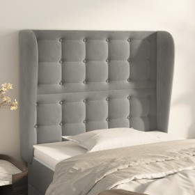 Headboard with light gray velvet ears 103x23x118/128 cm by vidaXL, Headboards and footboards - Ref: Foro24-3118432, Price: 85...