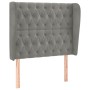 Headboard with light gray velvet ears 93x23x118/128 cm by vidaXL, Headboards and footboards - Ref: Foro24-3118328, Price: 97,...