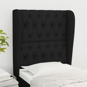 Cabecero con orejas de tela negro 83x23x118/128 cm de vidaXL, Cabeceros y pies de cama - Ref: Foro24-3118268, Precio: 92,35 €...