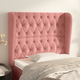 Headboard with pink velvet ears 93x23x118/128 cm by vidaXL, Headboards and footboards - Ref: Foro24-3118333, Price: 95,47 €, ...