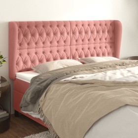 Headboard with pink velvet ears 183x23x118/128 cm by vidaXL, Headboards and footboards - Ref: Foro24-3118357, Price: 166,88 €...