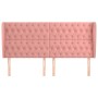 Headboard with pink velvet ears 183x23x118/128 cm by vidaXL, Headboards and footboards - Ref: Foro24-3118357, Price: 167,99 €...