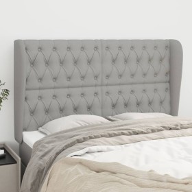 Headboard with light gray fabric ears 163x23x118/128 cm by vidaXL, Headboards and footboards - Ref: Foro24-3118298, Price: 16...