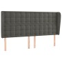 Headboard with dark gray velvet ears 183x23x118/128 cm by vidaXL, Headboards and footboards - Ref: Foro24-3118451, Price: 142...