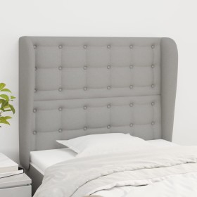 Headboard with light gray fabric ears 93x23x118/128 cm by vidaXL, Headboards and footboards - Ref: Foro24-3118372, Price: 72,...