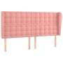 Cabecero con orejas de terciopelo rosa 203x23x118/128 cm de vidaXL, Cabeceros y pies de cama - Ref: Foro24-3118461, Precio: 1...