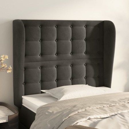 Headboard with dark gray velvet ears 93x23x118/128 cm by vidaXL, Headboards and footboards - Ref: Foro24-3118427, Price: 81,9...