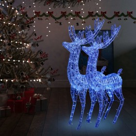 Weihnachtsrentier Acryl 250 LED 2 Stück blau 180 cm von vidaXL, Weihnachtsbeleuchtung - Ref: Foro24-3154360, Preis: 388,33 €,...