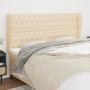 Headboard with cream fabric ears 203x23x118/128 cm by vidaXL, Headboards and footboards - Ref: Foro24-3118319, Price: 180,99 ...