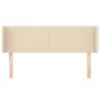 Cream fabric headboard 147x16x78/88 cm by vidaXL, Headboards and footboards - Ref: Foro24-3118491, Price: 68,69 €, Discount: %