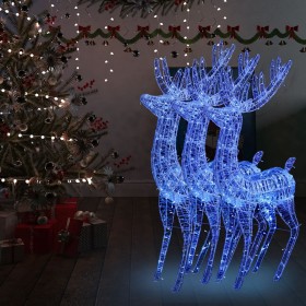 Weihnachtsrentier Acryl 250 LED 3 Stück blau 180 cm von vidaXL, Weihnachtsbeleuchtung - Ref: Foro24-3154361, Preis: 546,58 €,...