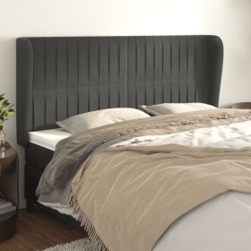 Headboard with dark gray velvet ears 163x23x118/128 cm by vidaXL, Headboards and footboards - Ref: Foro24-3118249, Price: 126...