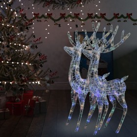 Christmas reindeer acrylic 250 LED 2 pcs multicolor 180 cm by vidaXL, Christmas lights - Ref: Foro24-3154363, Price: 399,99 €...