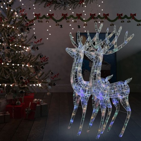 Weihnachtsrentier Acryl 250 LED 2 Stück mehrfarbig 180 cm von vidaXL, Weihnachtsbeleuchtung - Ref: Foro24-3154363, Preis: 334...