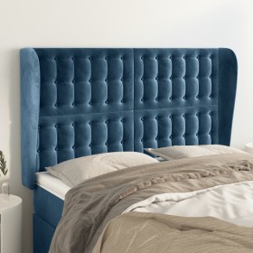 Headboard with dark blue velvet ears 147x23x118/128 cm by vidaXL, Headboards and footboards - Ref: Foro24-3118442, Price: 135...