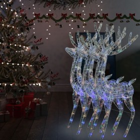 Christmas reindeer acrylic 250 LED 3 pcs multicolor 180 cm by vidaXL, Christmas lights - Ref: Foro24-3154364, Price: 499,94 €...