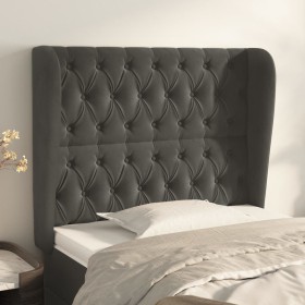 Headboard with dark gray velvet ears 93x23x118/128 cm by vidaXL, Headboards and footboards - Ref: Foro24-3118329, Price: 96,3...