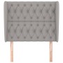 Headboard with light gray fabric ears 93x23x118/128 cm by vidaXL, Headboards and footboards - Ref: Foro24-3118274, Price: 96,...