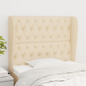 Headboard with cream fabric ears 93x23x118/128 cm by vidaXL, Headboards and footboards - Ref: Foro24-3118279, Price: 96,56 €,...